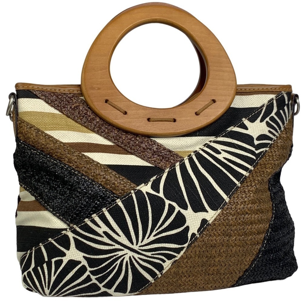 Relic Animal Print Patchwork Front Solid Black Ba… - image 1